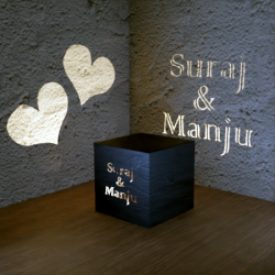 Couple Wooden Square Shadow Box