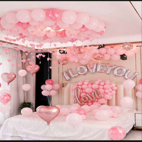 Elegant White Pink Balloon Décor