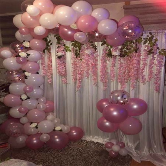Elegant White&Pink Balloon Décor
