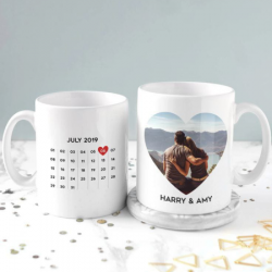 Customized Anniversary Date & Image Printed Mug