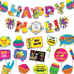  Colorful Holi Props with Banner