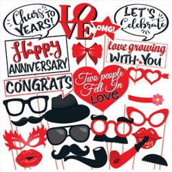 Red & White Anniversary Props